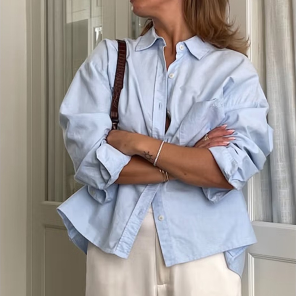 Djerf Avenue Breezy Shirt Blue